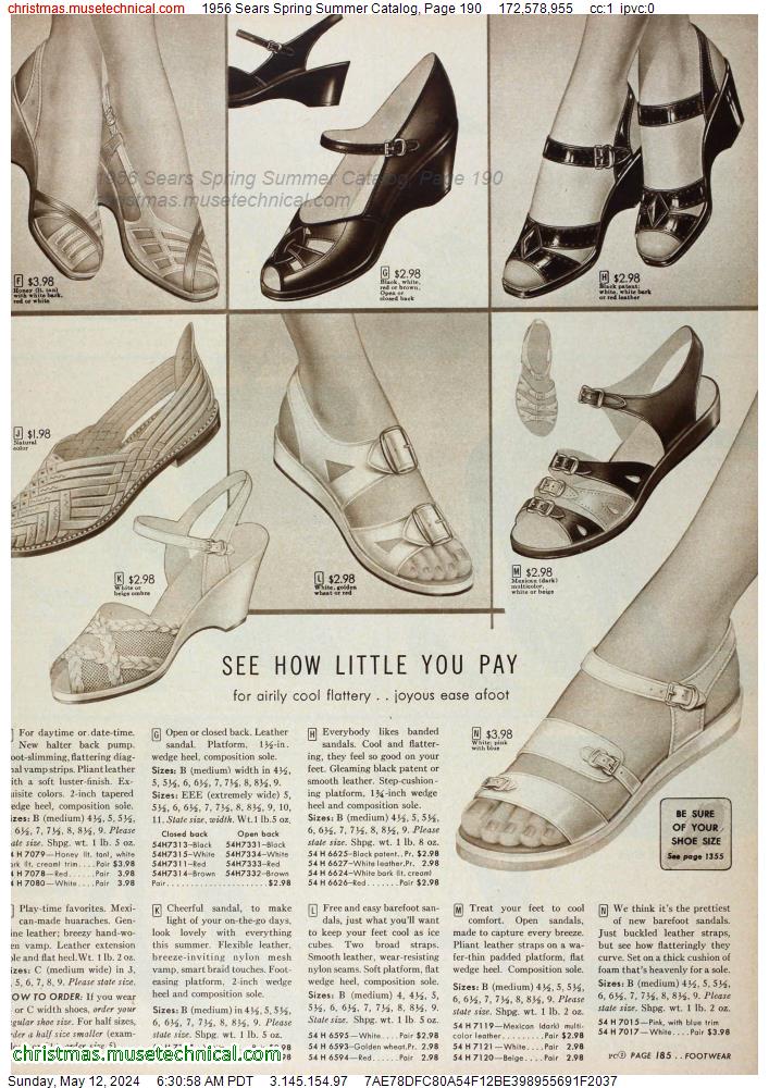 1956 Sears Spring Summer Catalog, Page 190