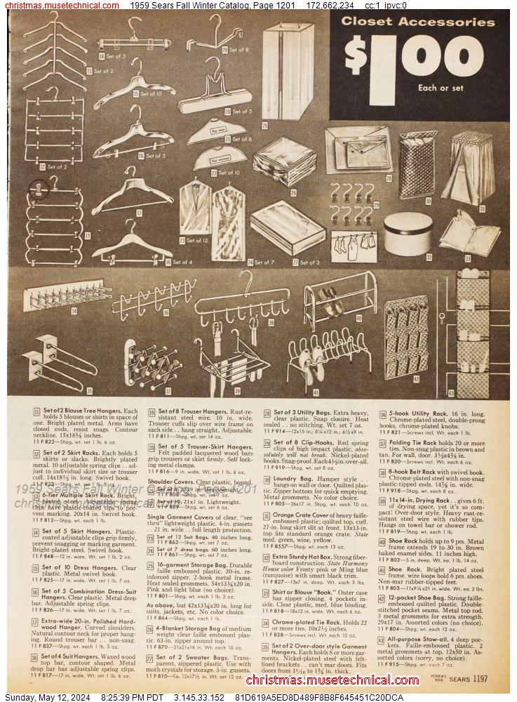 1959 Sears Fall Winter Catalog, Page 1201