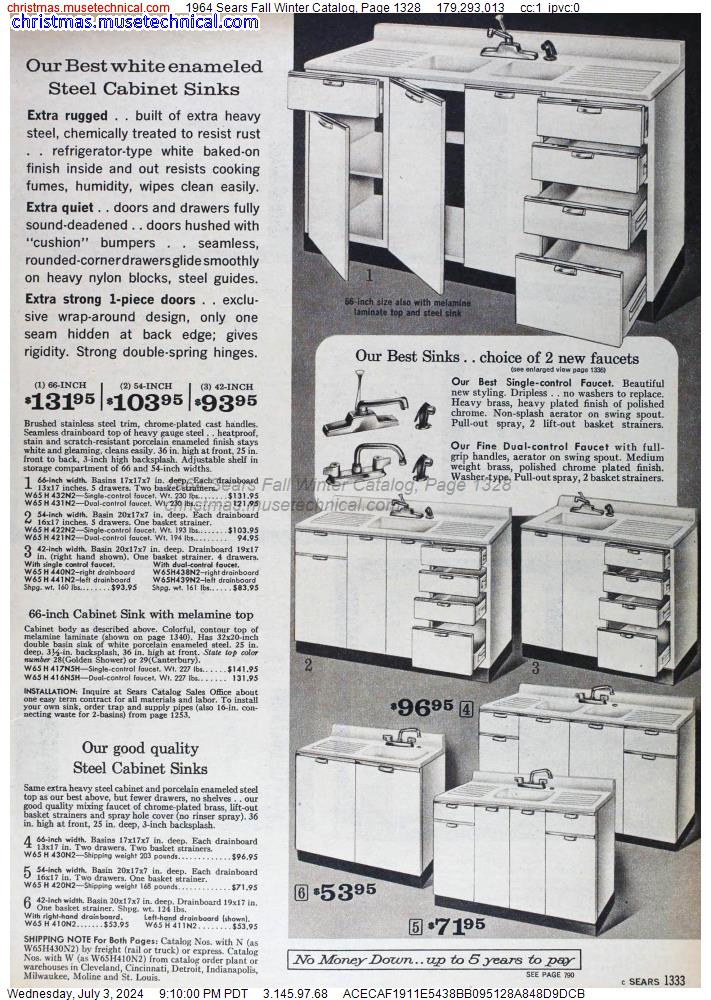 1964 Sears Fall Winter Catalog, Page 1328