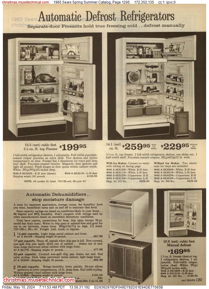 1965 Sears Spring Summer Catalog, Page 1295