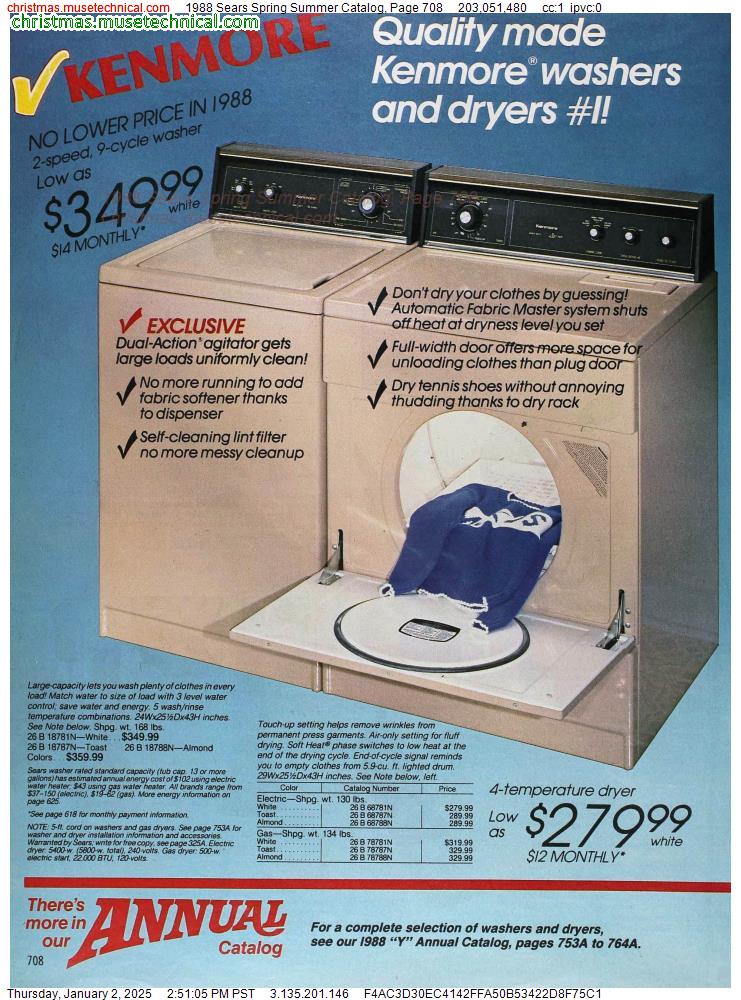 1988 Sears Spring Summer Catalog, Page 708