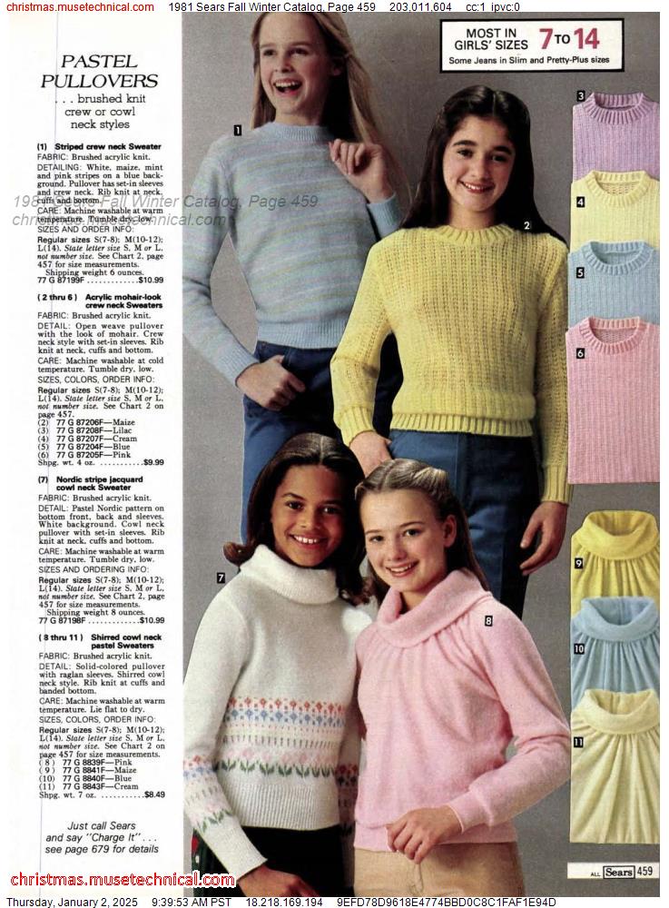 1981 Sears Fall Winter Catalog, Page 459