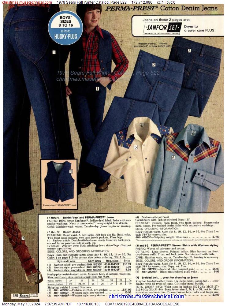 1978 Sears Fall Winter Catalog, Page 522