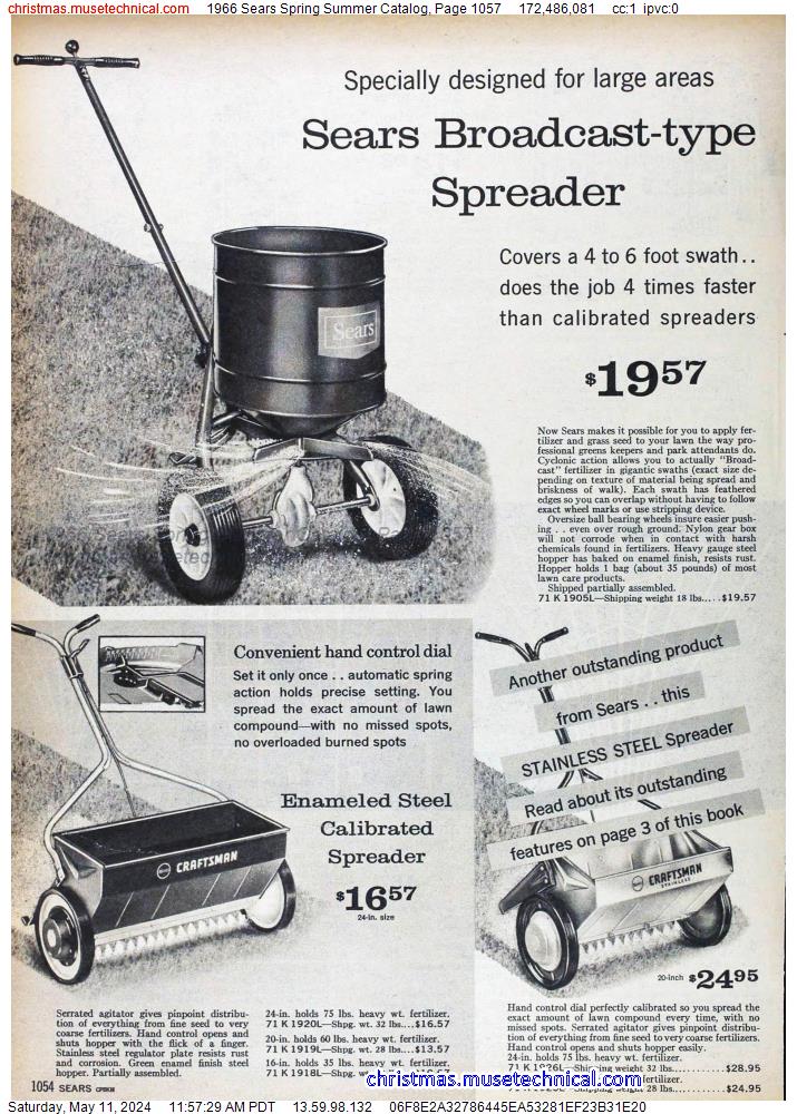 1966 Sears Spring Summer Catalog, Page 1057