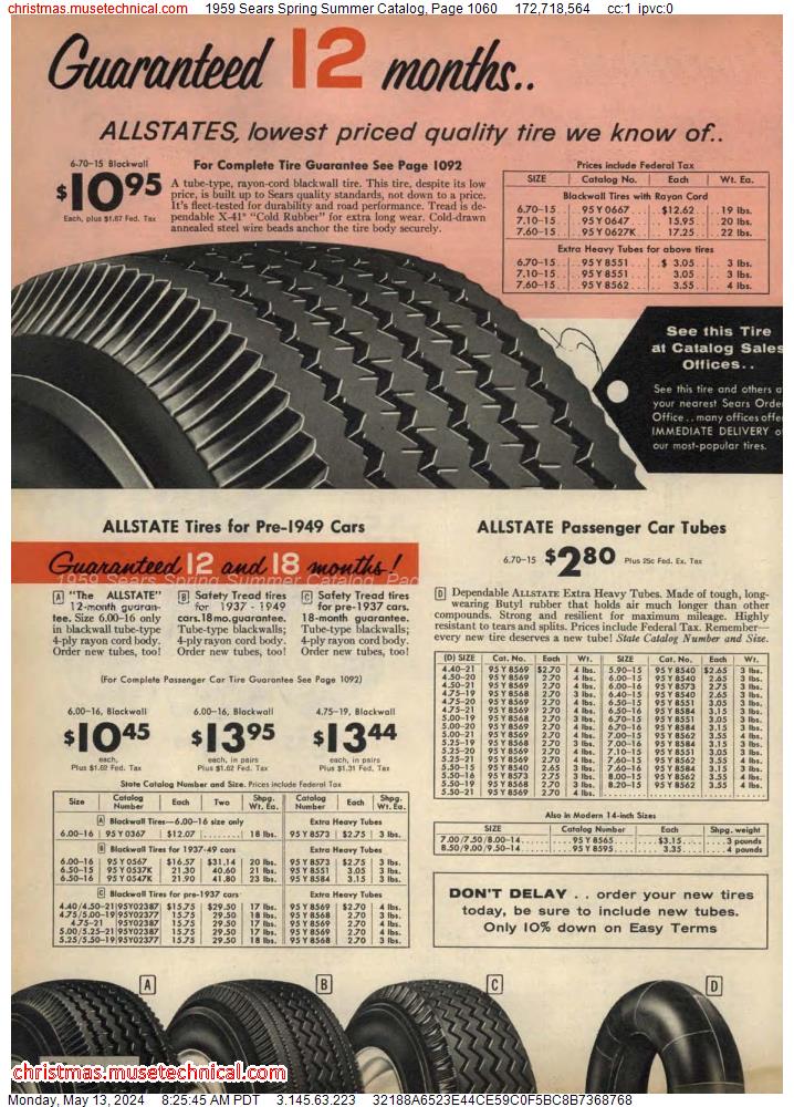 1959 Sears Spring Summer Catalog, Page 1060