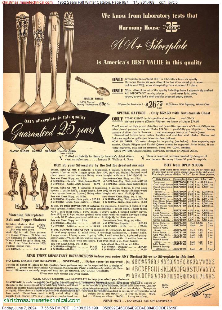 1952 Sears Fall Winter Catalog, Page 657