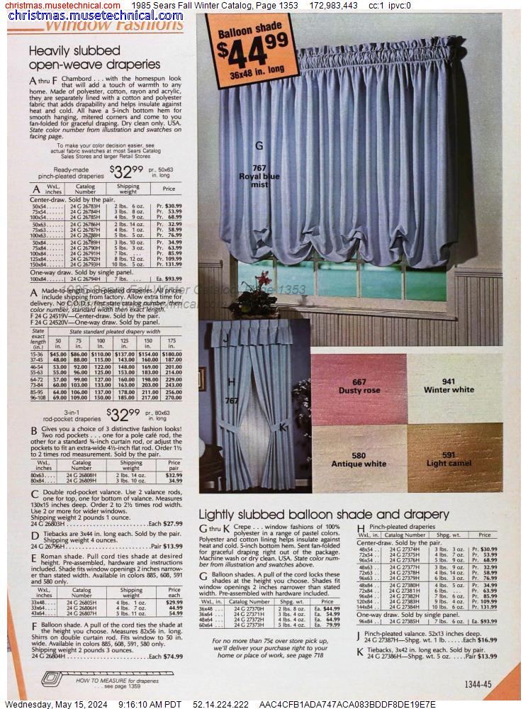 1985 Sears Fall Winter Catalog, Page 1353