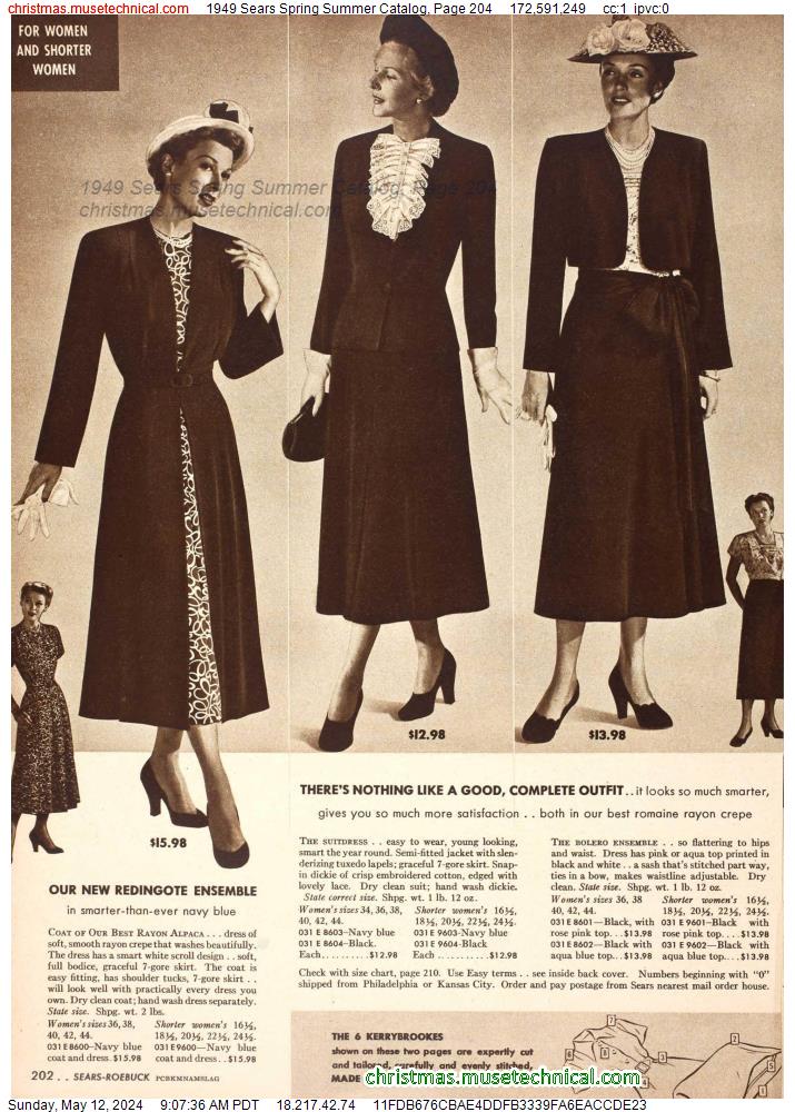 1949 Sears Spring Summer Catalog, Page 204