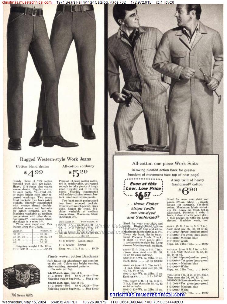 1971 Sears Fall Winter Catalog, Page 702