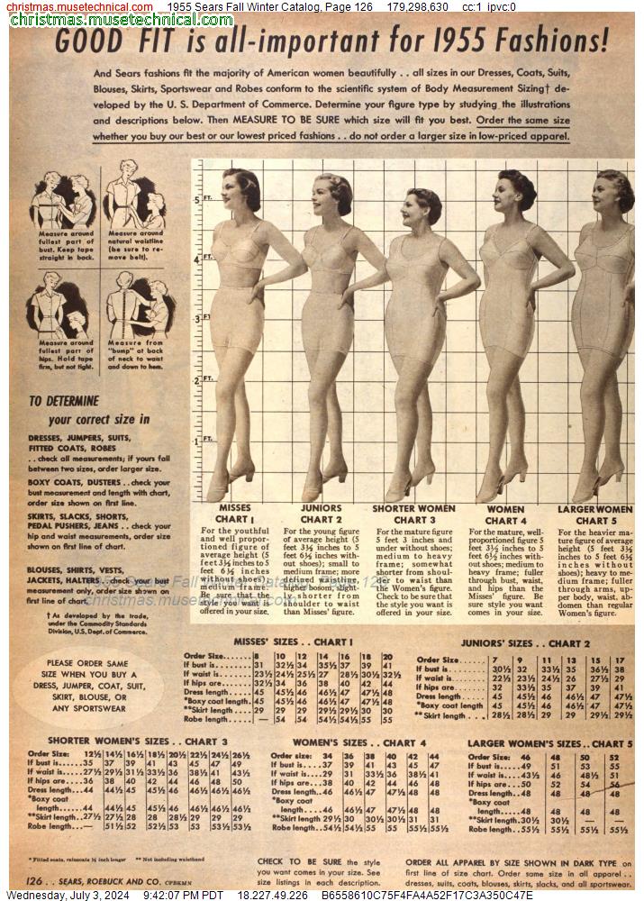 1955 Sears Fall Winter Catalog, Page 126