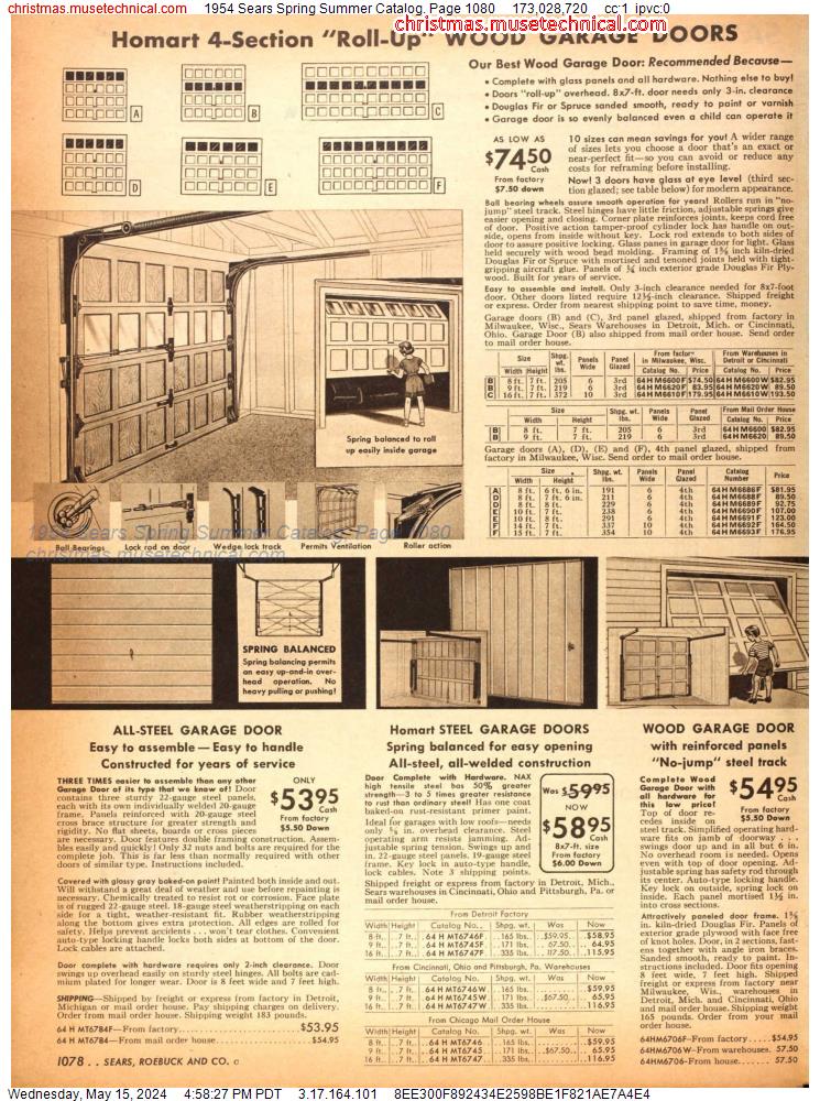 1954 Sears Spring Summer Catalog, Page 1080