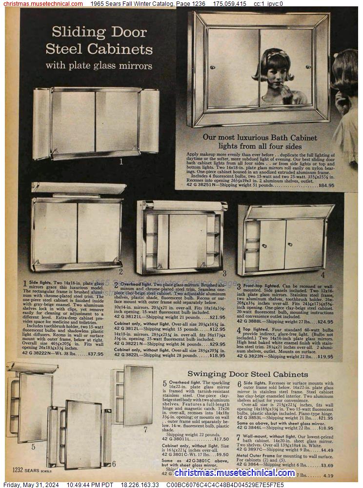 1965 Sears Fall Winter Catalog, Page 1236