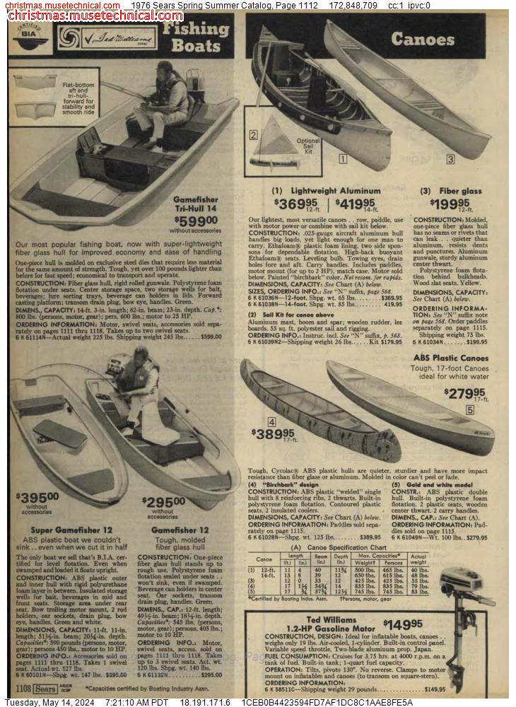 1976 Sears Spring Summer Catalog, Page 1112