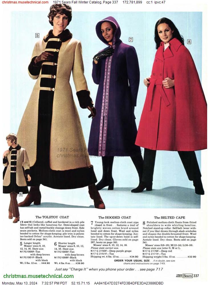 1971 Sears Fall Winter Catalog, Page 337