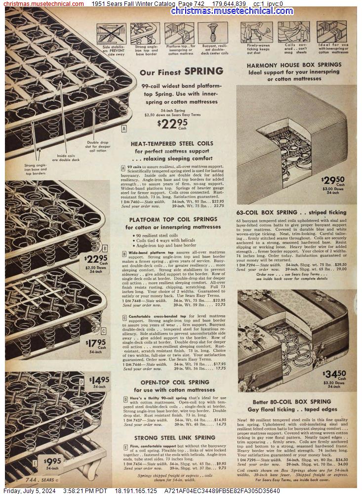 1951 Sears Fall Winter Catalog, Page 742