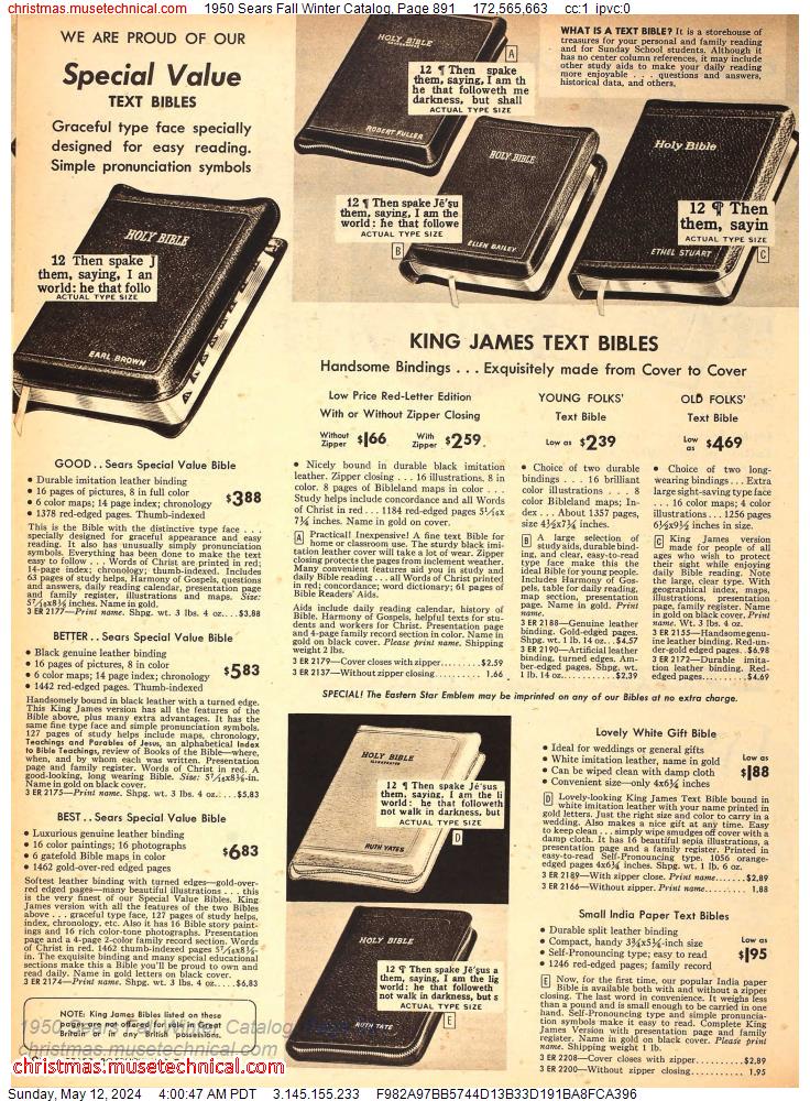 1950 Sears Fall Winter Catalog, Page 891