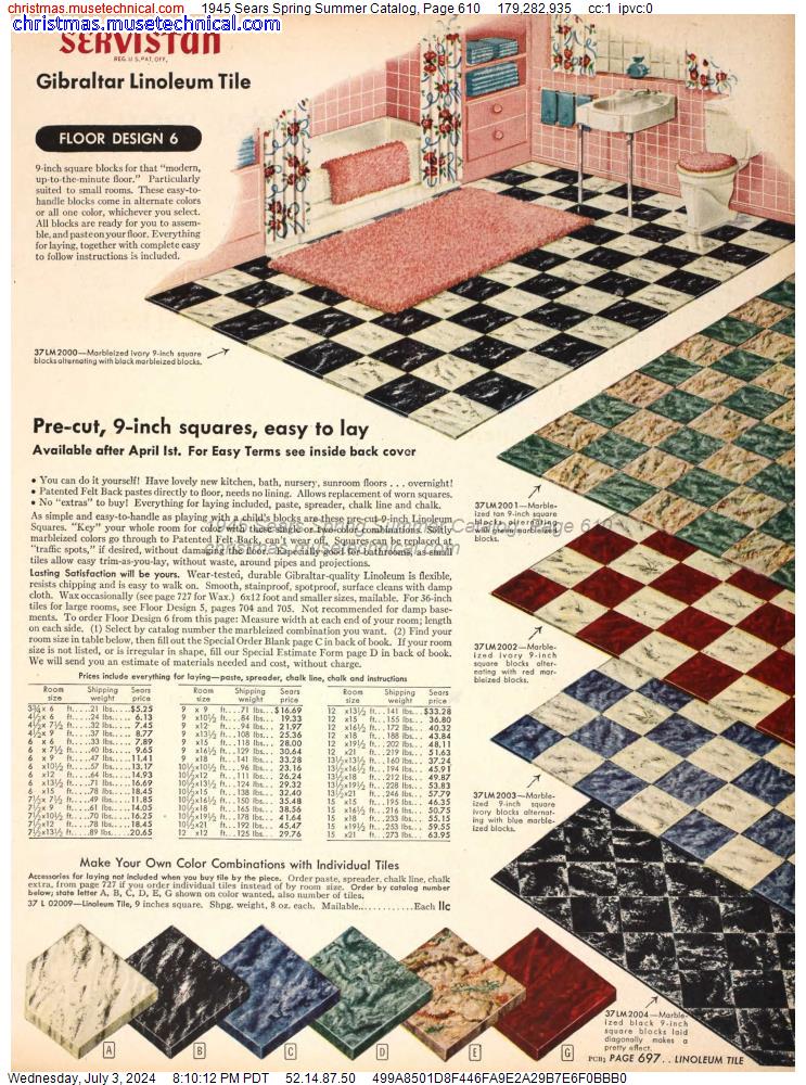 1945 Sears Spring Summer Catalog, Page 610