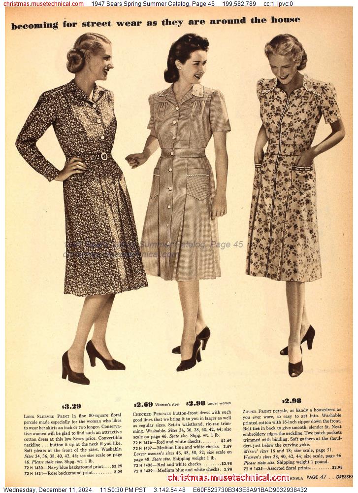 1947 Sears Spring Summer Catalog, Page 45