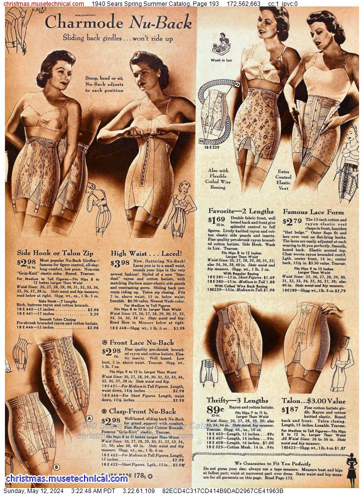 1940 Sears Spring Summer Catalog, Page 193