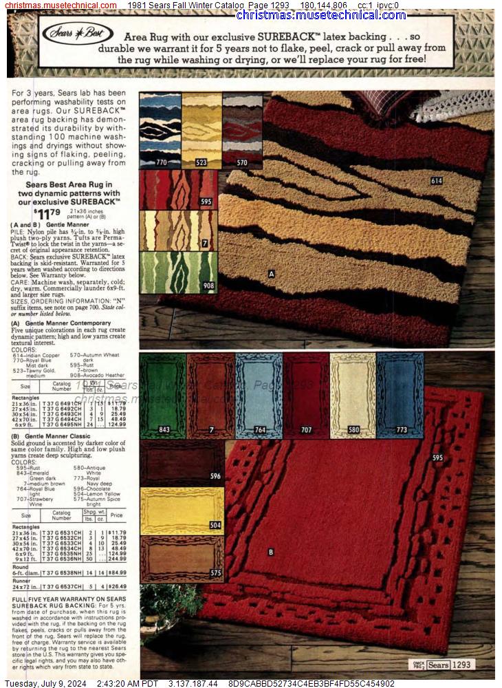1981 Sears Fall Winter Catalog, Page 1293