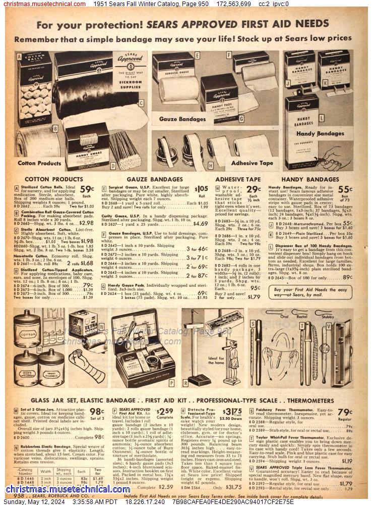 1951 Sears Fall Winter Catalog, Page 950