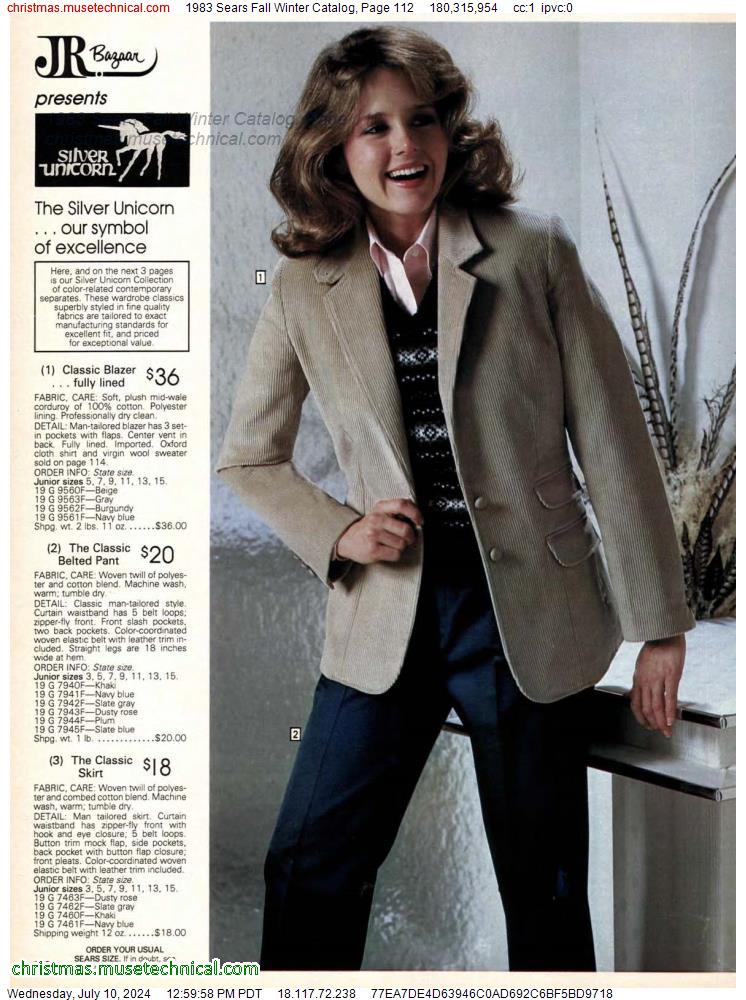1983 Sears Fall Winter Catalog, Page 112
