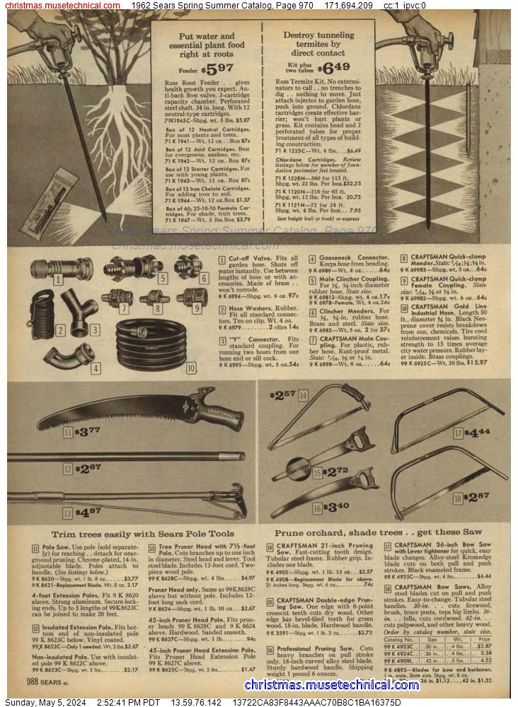 1962 Sears Spring Summer Catalog, Page 970