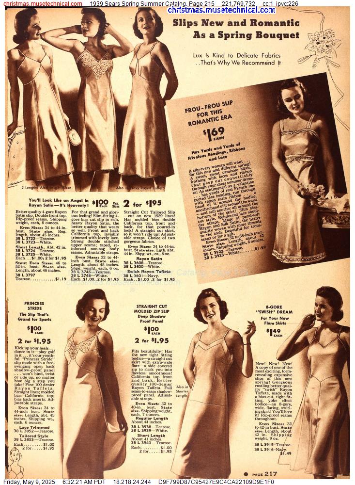 1939 Sears Spring Summer Catalog, Page 215