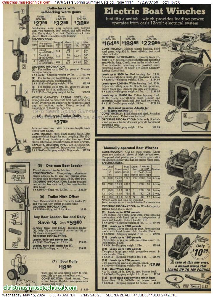 1976 Sears Spring Summer Catalog, Page 1117