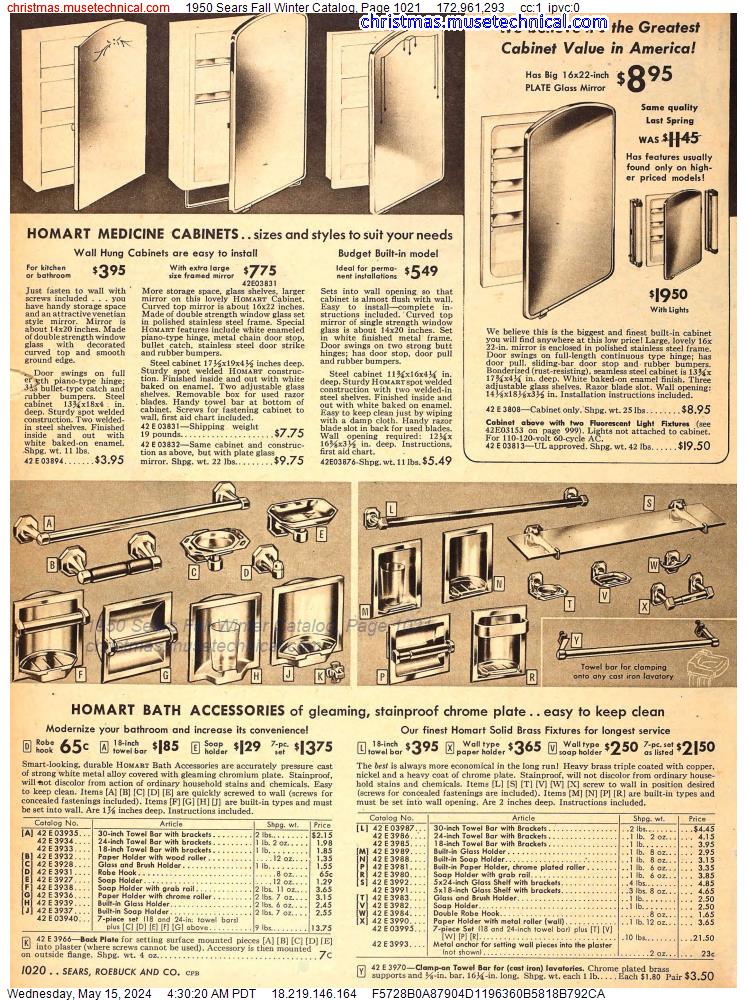 1950 Sears Fall Winter Catalog, Page 1021