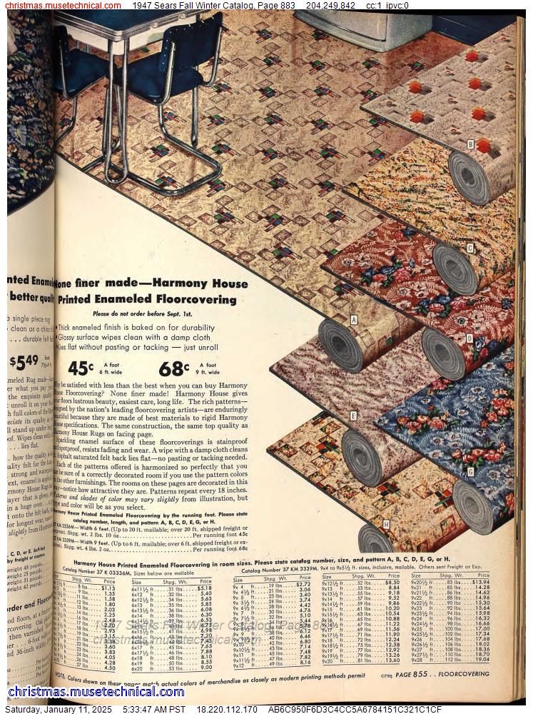 1947 Sears Fall Winter Catalog, Page 883