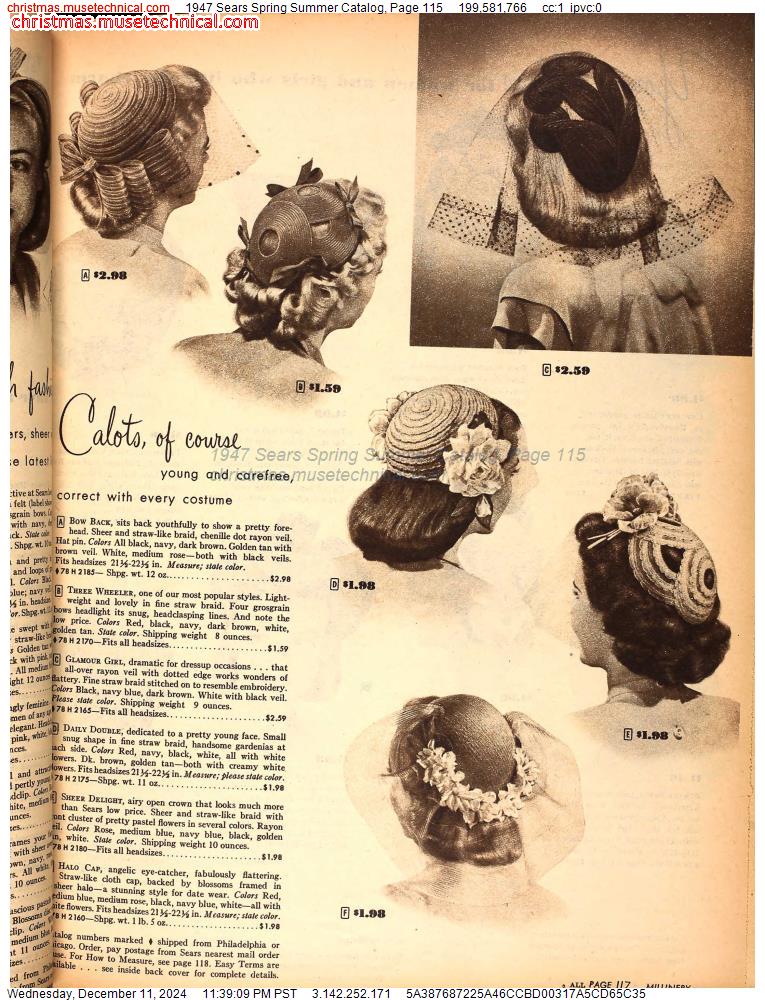 1947 Sears Spring Summer Catalog, Page 115