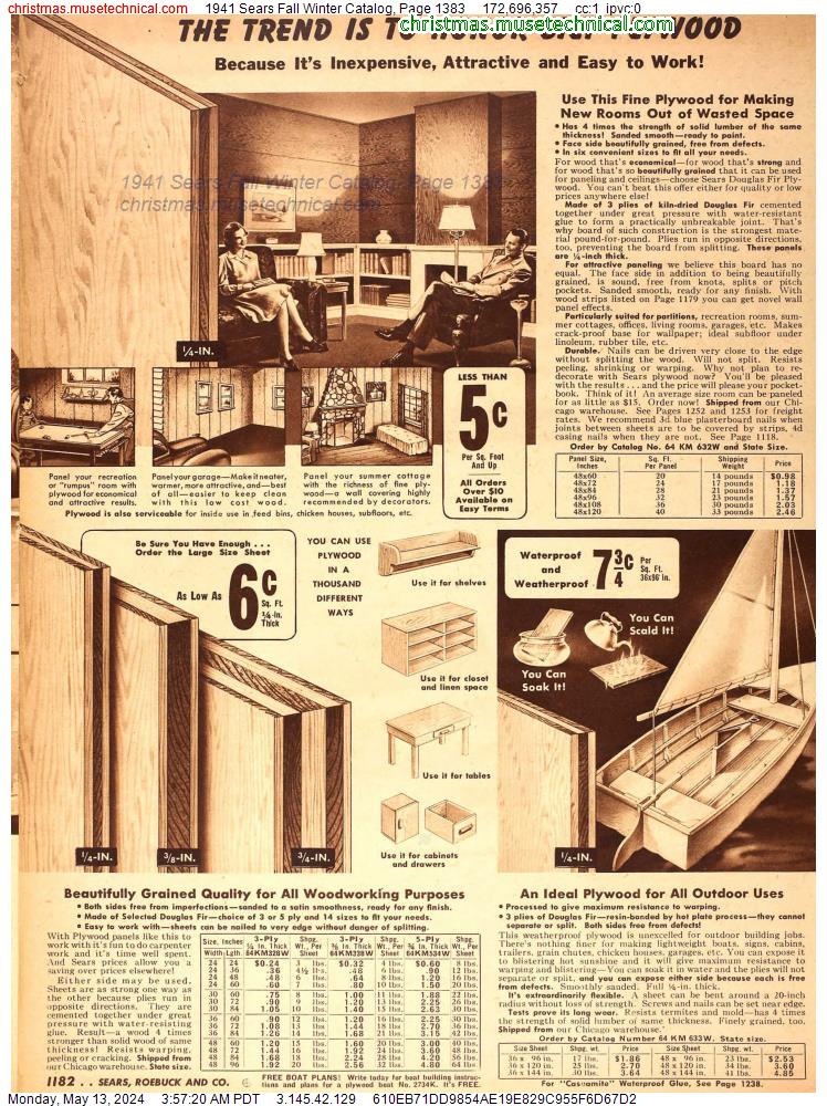 1941 Sears Fall Winter Catalog, Page 1383