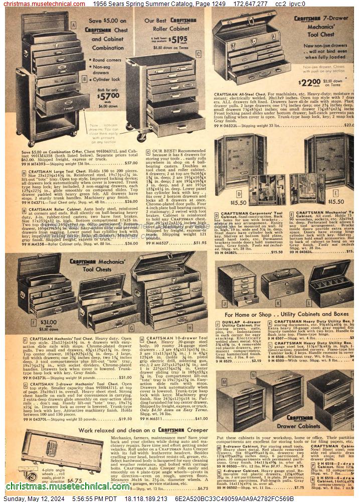 1956 Sears Spring Summer Catalog, Page 1249