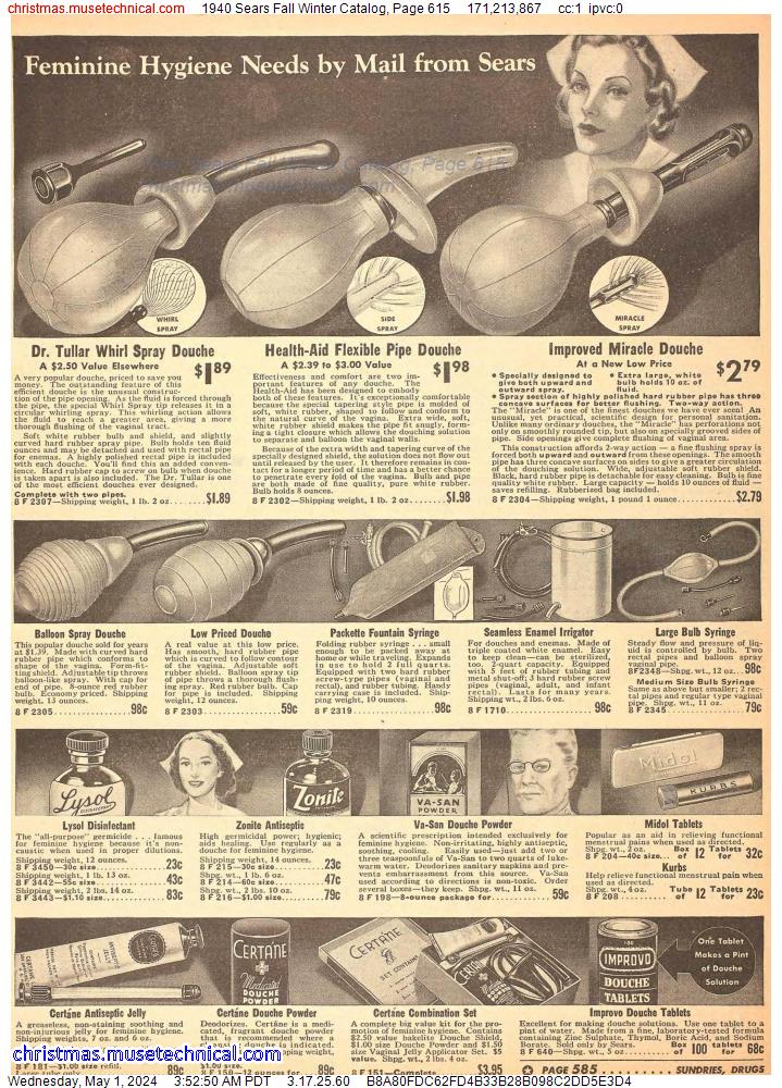1940 Sears Fall Winter Catalog, Page 615