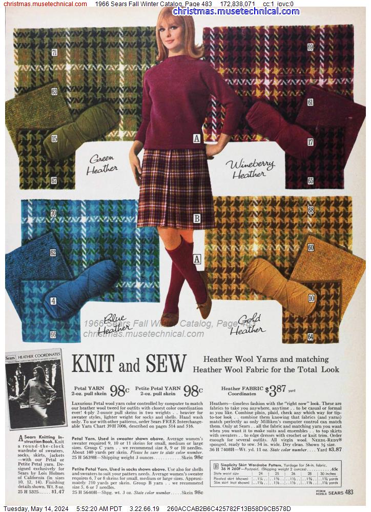 1966 Sears Fall Winter Catalog, Page 483