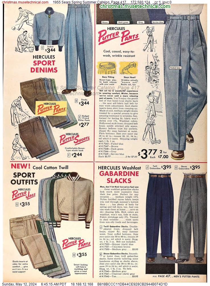 1955 Sears Spring Summer Catalog, Page 417