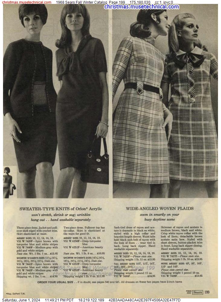 1968 Sears Fall Winter Catalog, Page 199