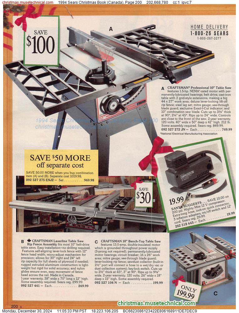 1994 Sears Christmas Book (Canada), Page 200