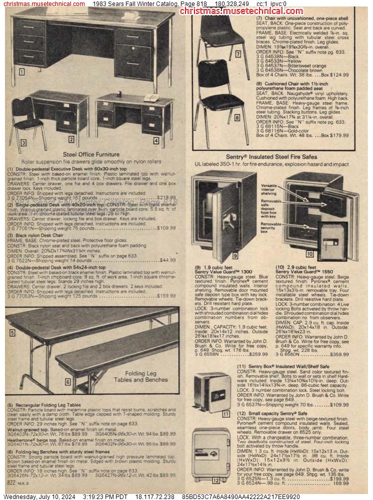 1983 Sears Fall Winter Catalog, Page 818