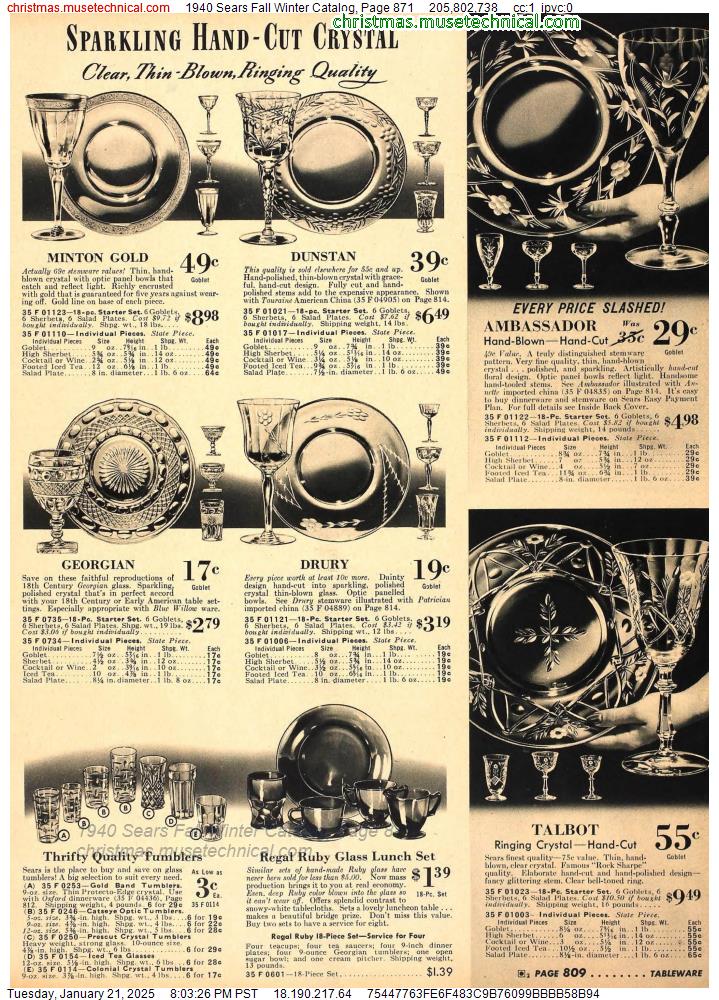 1940 Sears Fall Winter Catalog, Page 871