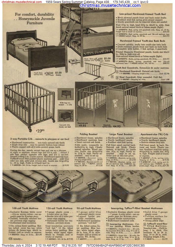 1959 Sears Spring Summer Catalog, Page 408