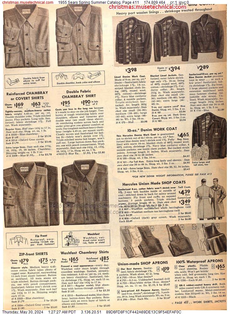 1955 Sears Spring Summer Catalog, Page 411