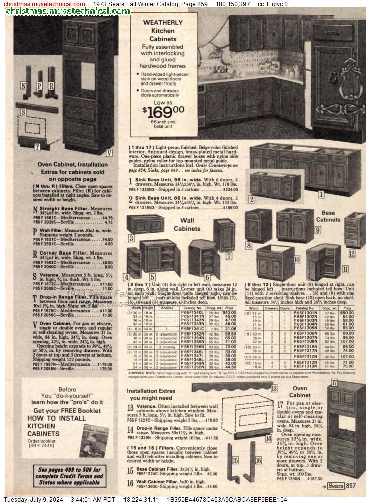 1973 Sears Fall Winter Catalog, Page 859