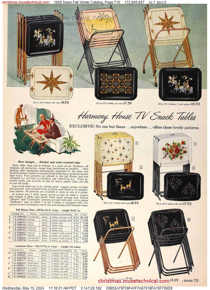 1958 Sears Fall Winter Catalog, Page 715