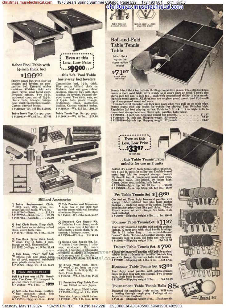 1970 Sears Spring Summer Catalog, Page 539