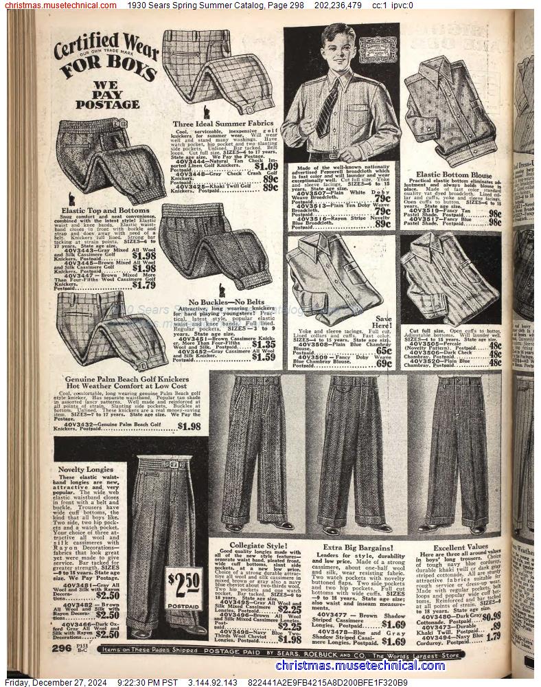 1930 Sears Spring Summer Catalog, Page 298