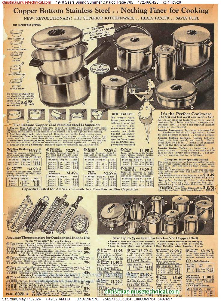 1940 Sears Spring Summer Catalog, Page 705