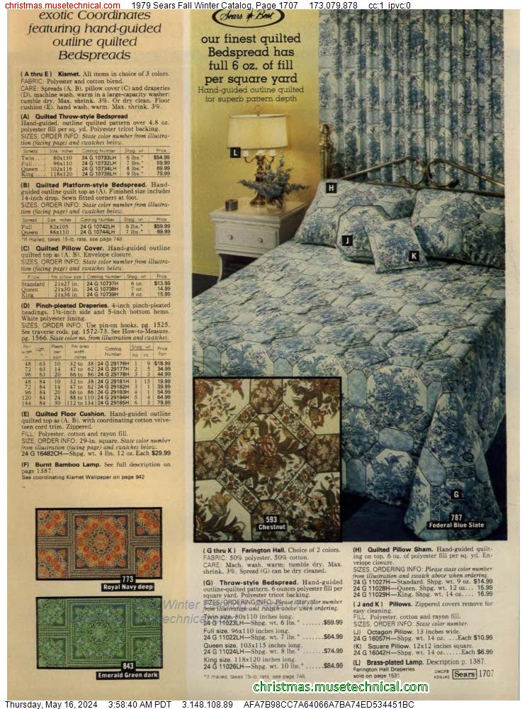 1979 Sears Fall Winter Catalog, Page 1707