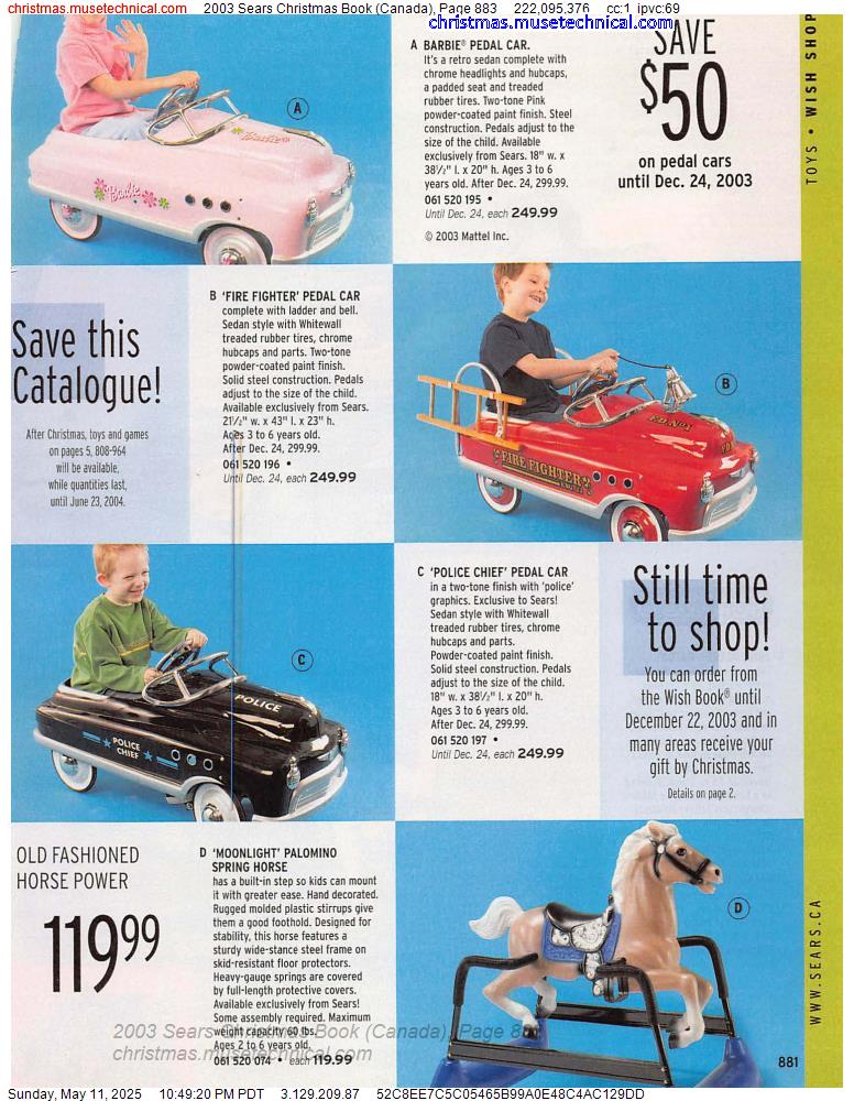2003 Sears Christmas Book (Canada), Page 883